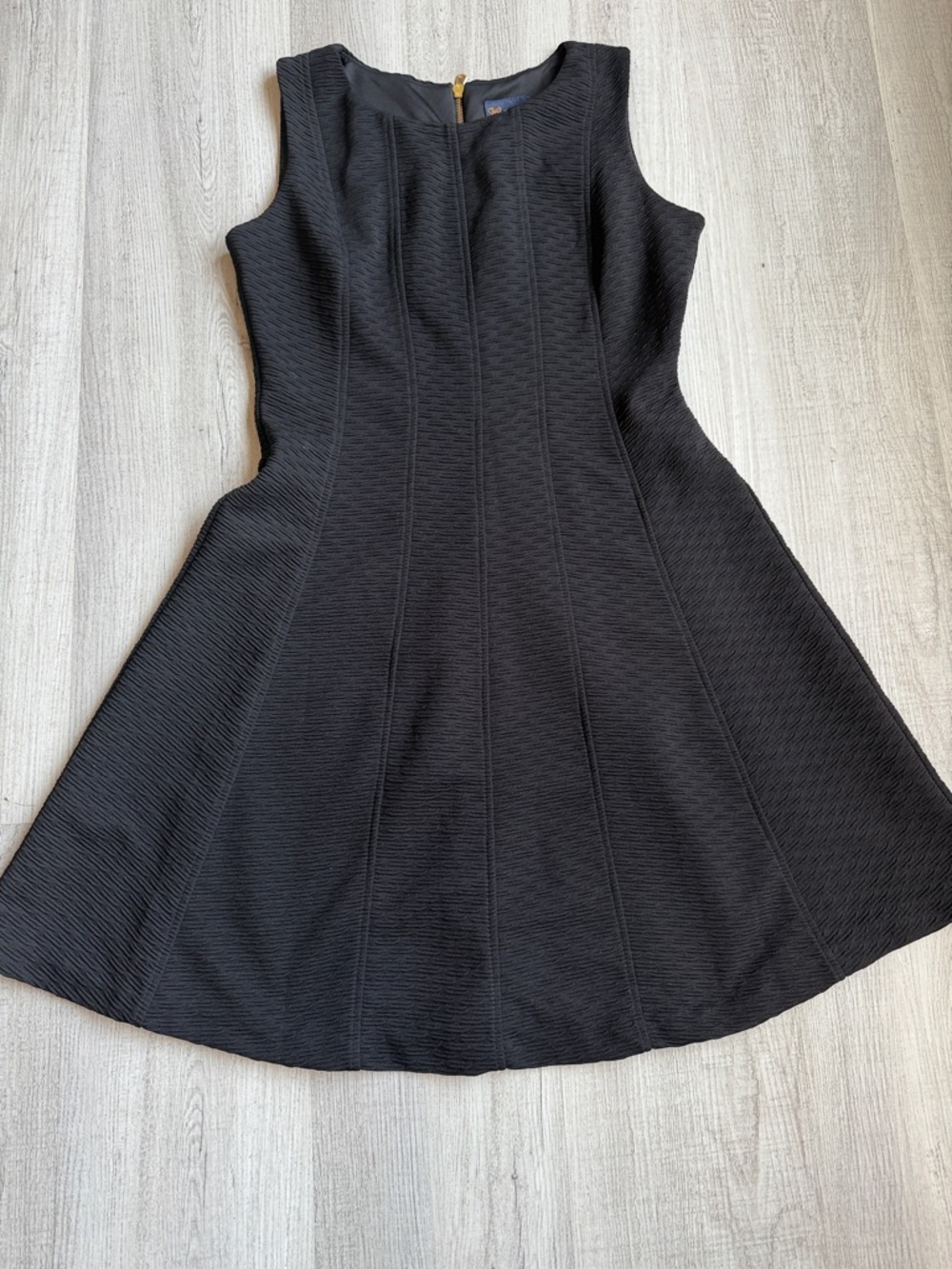 Just Taylor Black Fit and Flare Dress Size 6 Sleeveless Textured Elegant. C 1B